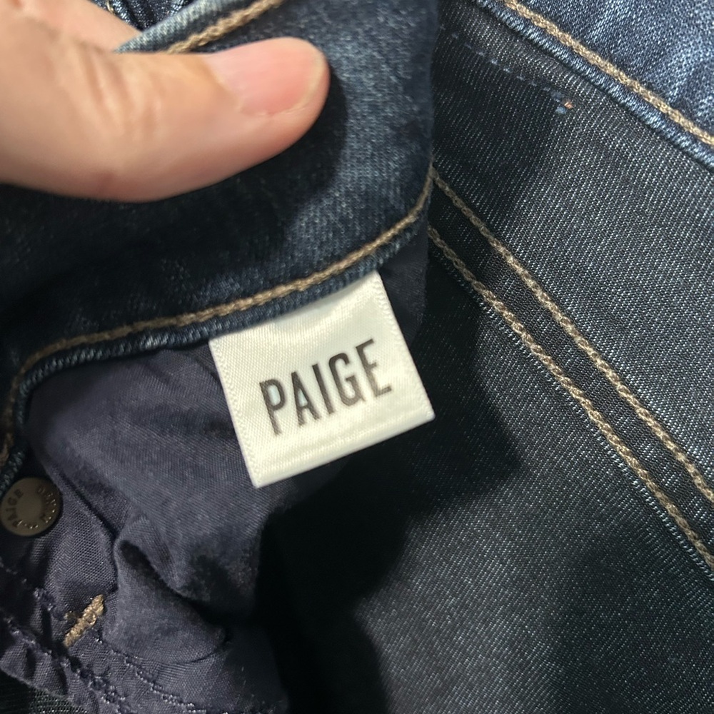 Paige Federal Jeans Mens Size 38 Straight Leg Blue Denim Jeans Dark Wash - Picture 4 of 14